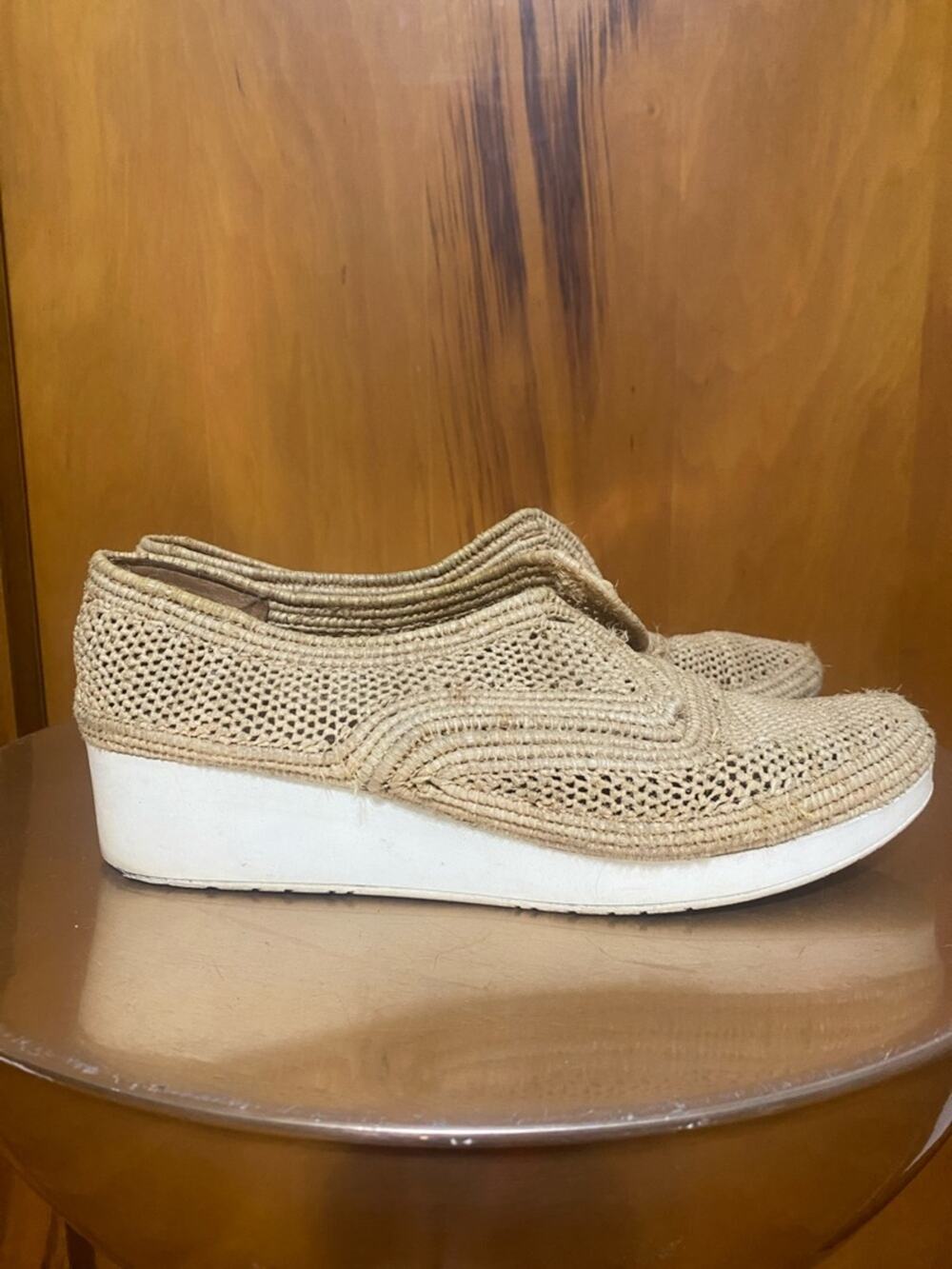 Robert Clergerie Lisa Derbies Natural Raffia Beige Woven Luxury Yacht Boat White
